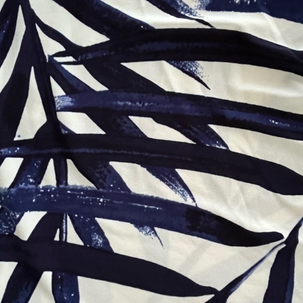 LAUREN Ralph Lauren Asymmetrical Ruched Front Black‎ Blue White Dress Size 16 - Picture 4 of 13